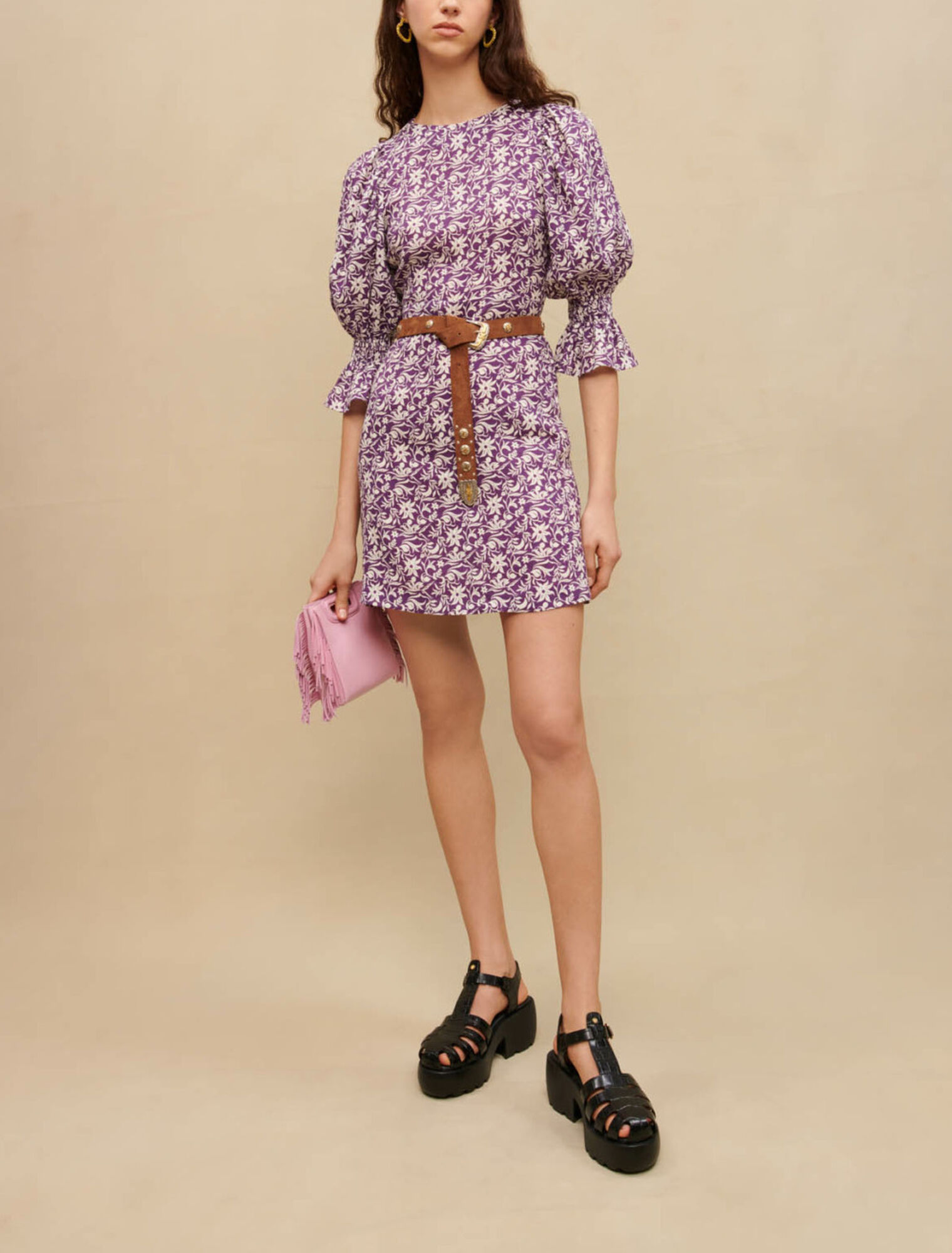 Floral print short dress