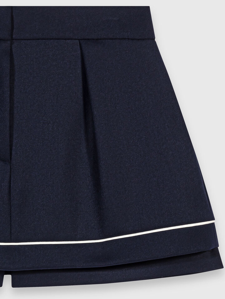 Layered-effect suit shorts