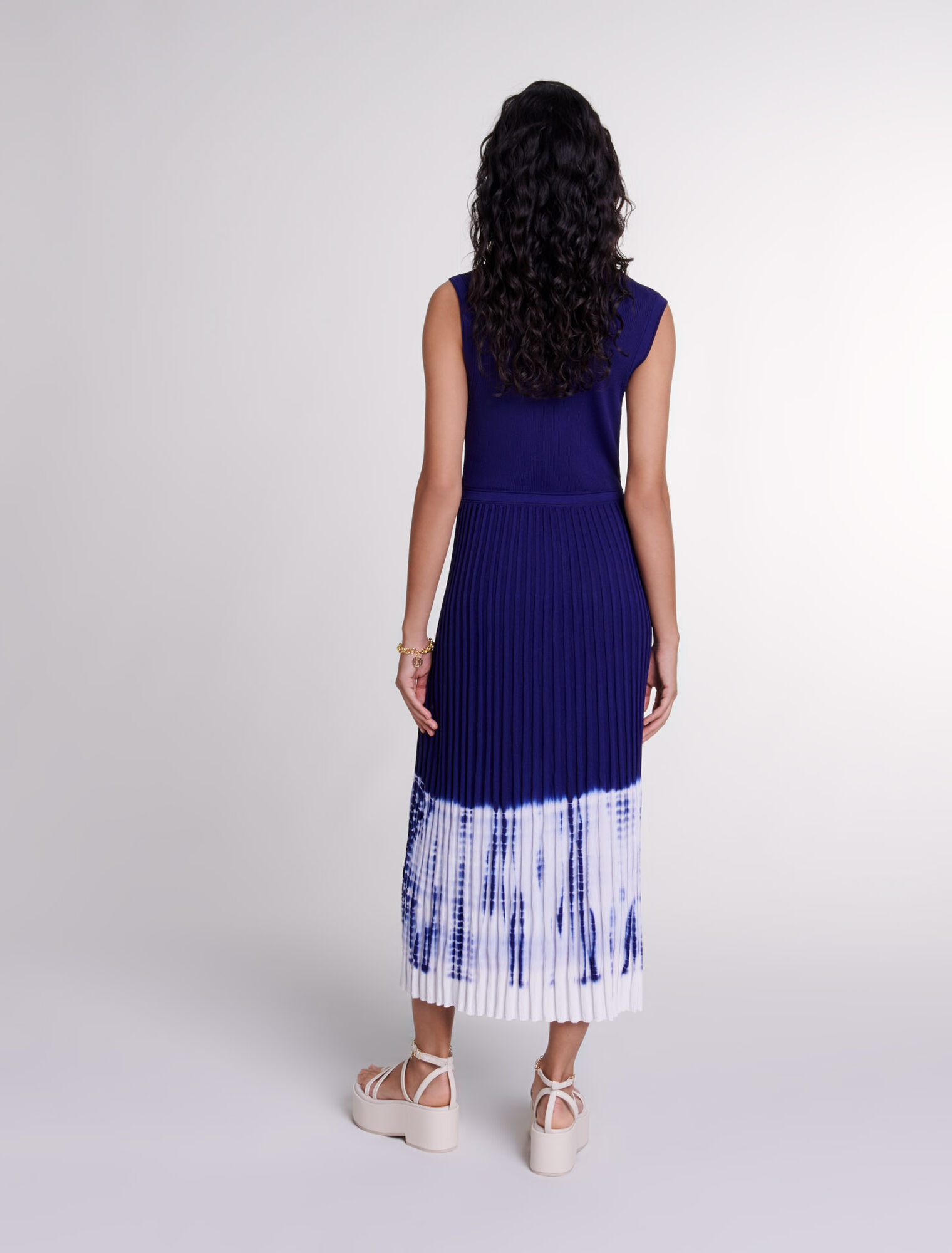 Tie-dye knit maxi dress