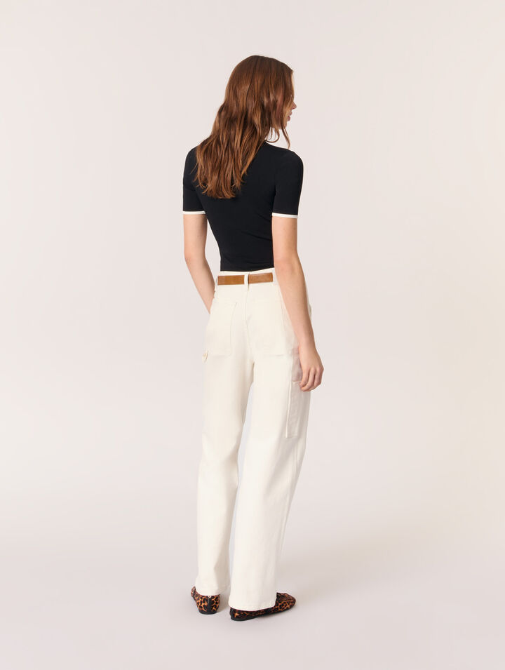 Openwork knit bodysuit