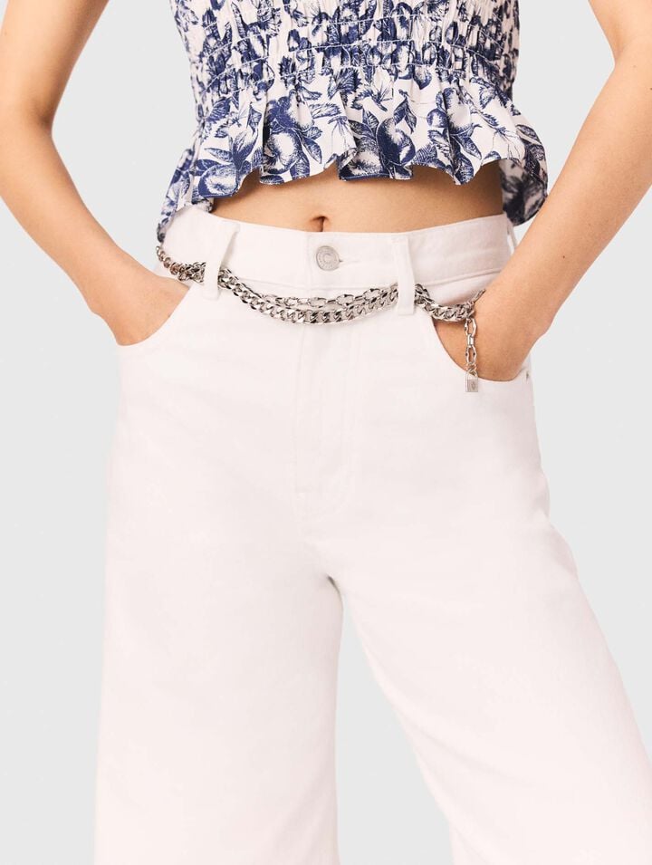 High-waisted wide-leg jeans