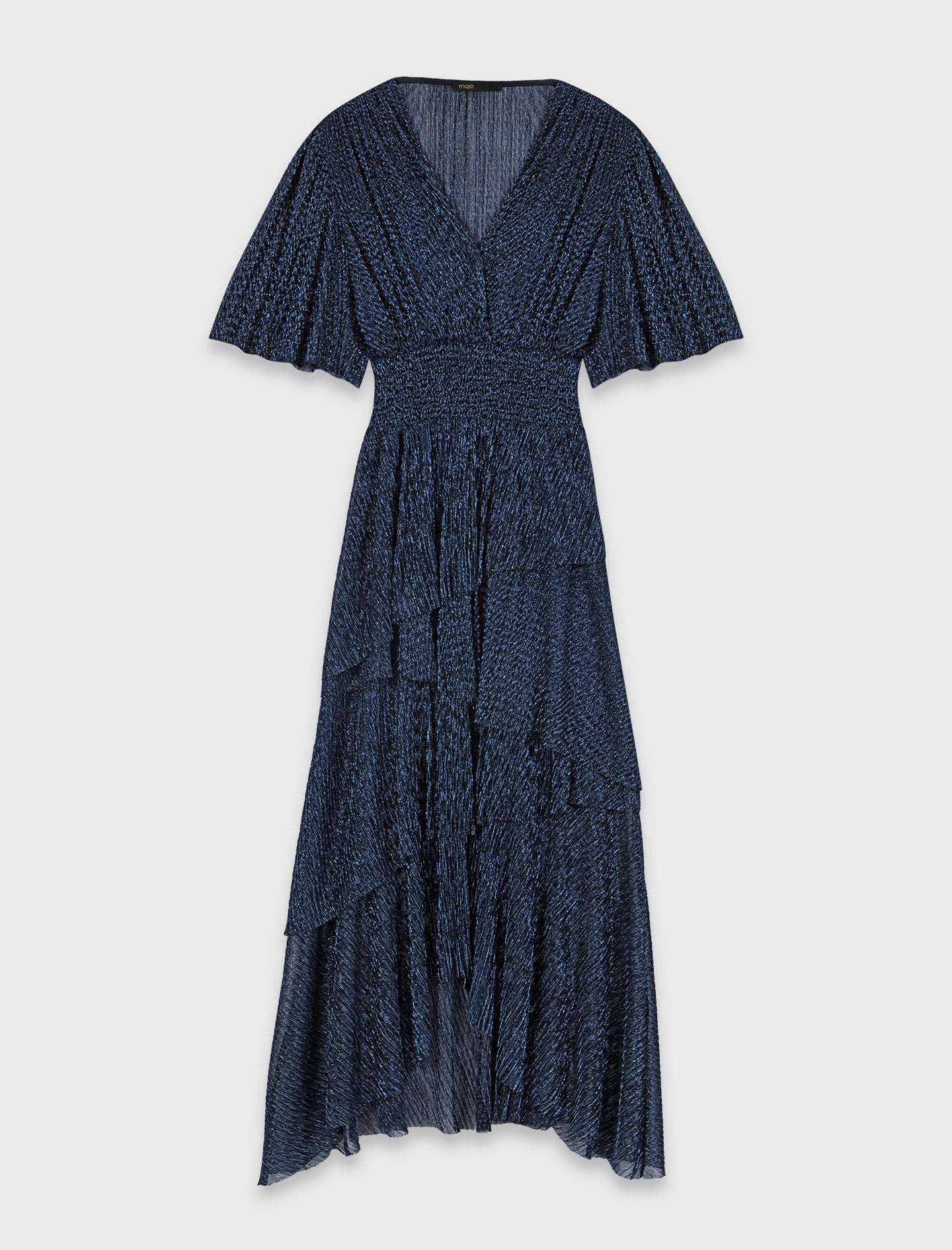 Metallic ruffled midi dress 7