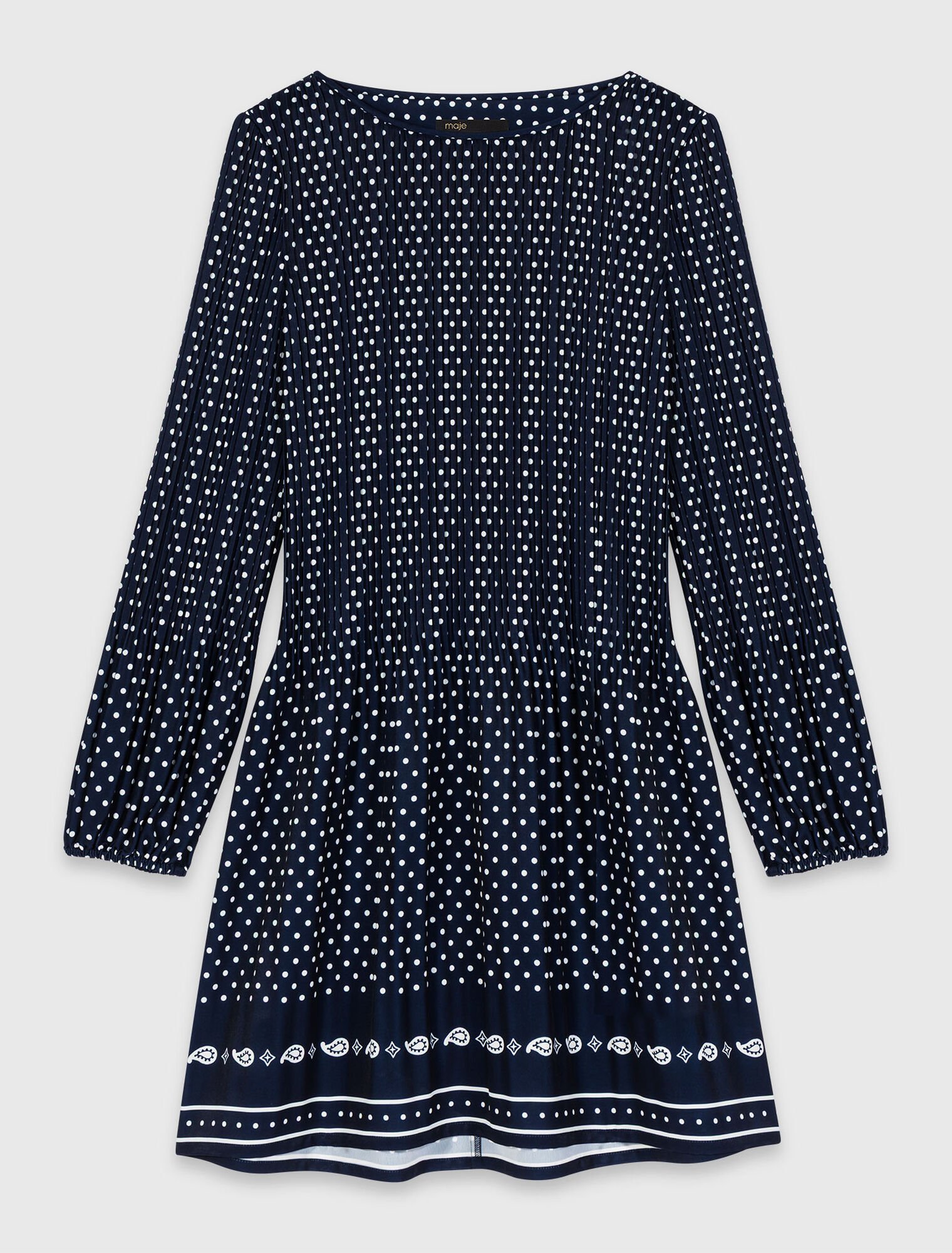 Patterned pleated dress