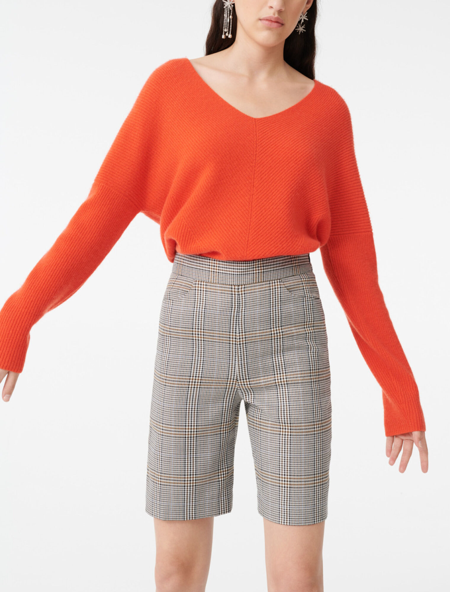Checked biker shorts