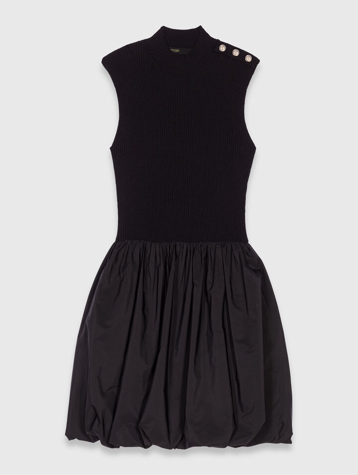 Short mesh and taffeta dress