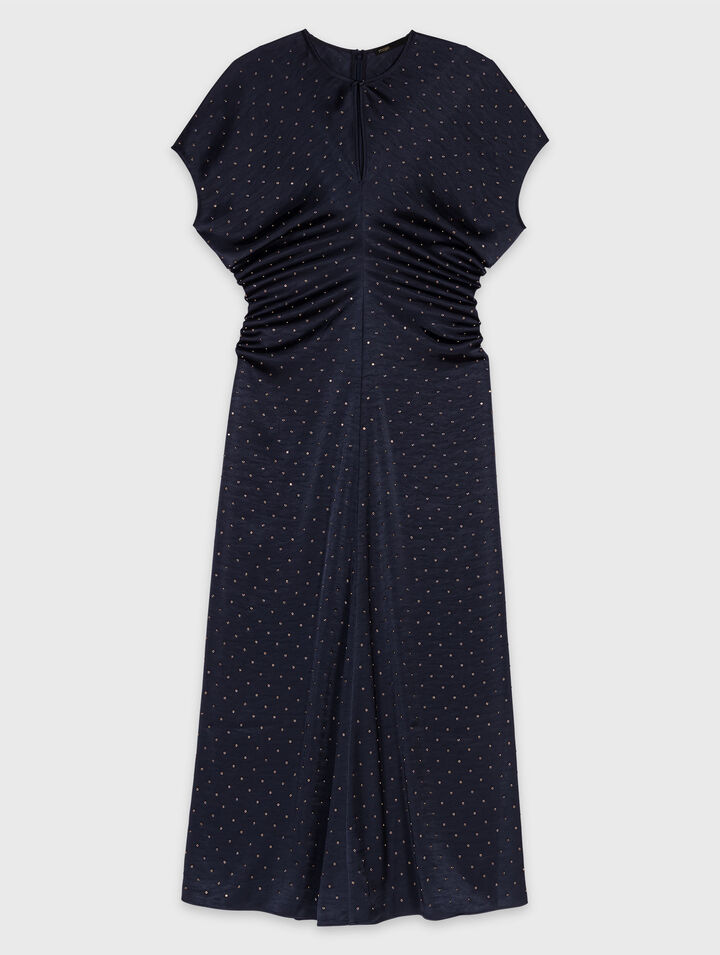Studded satin maxi dress