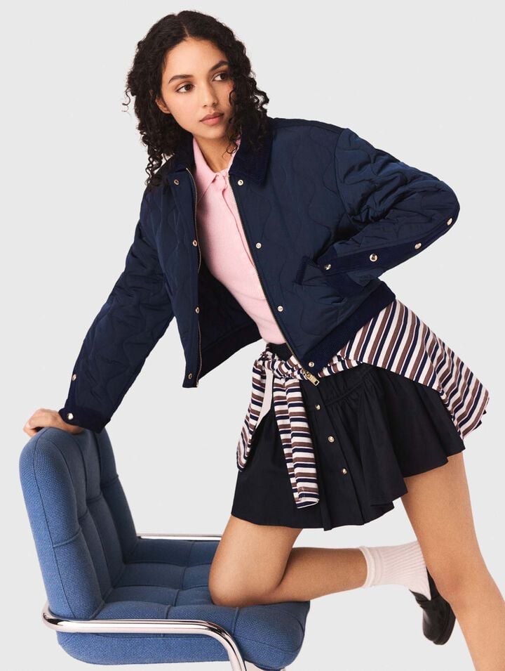 Quilted jacket with velvet details