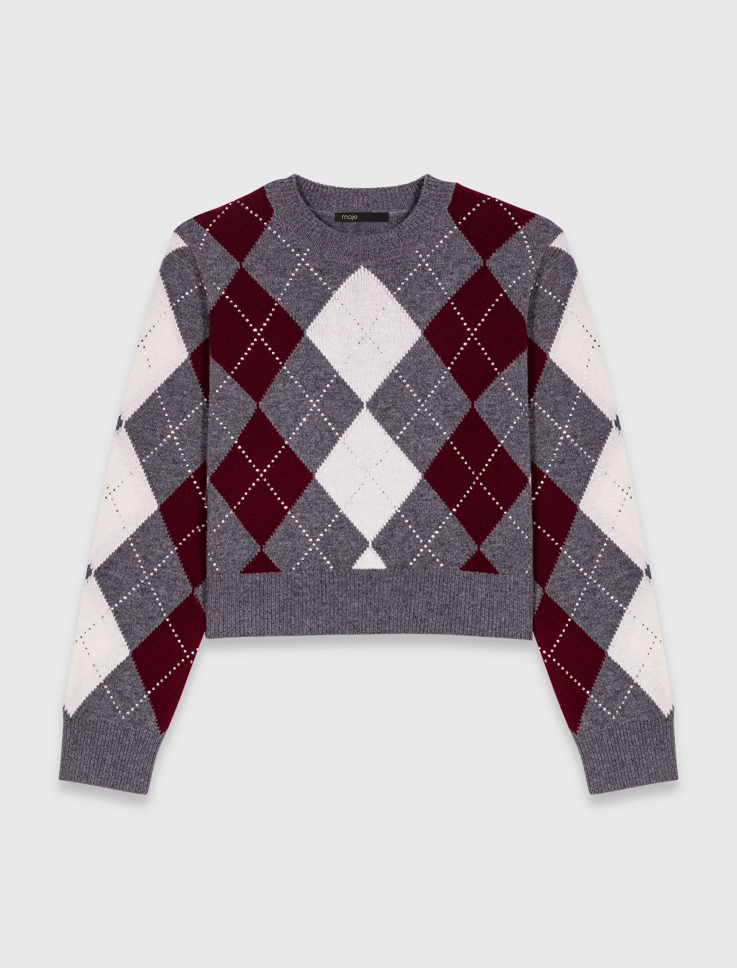 Argyle crop jumper Tricolor for Women | Maje