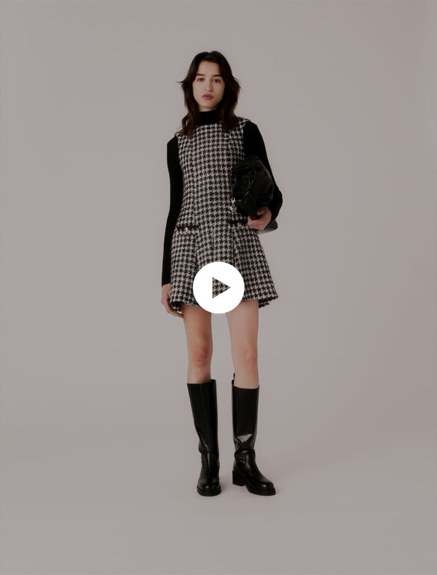 Flared tweed dress