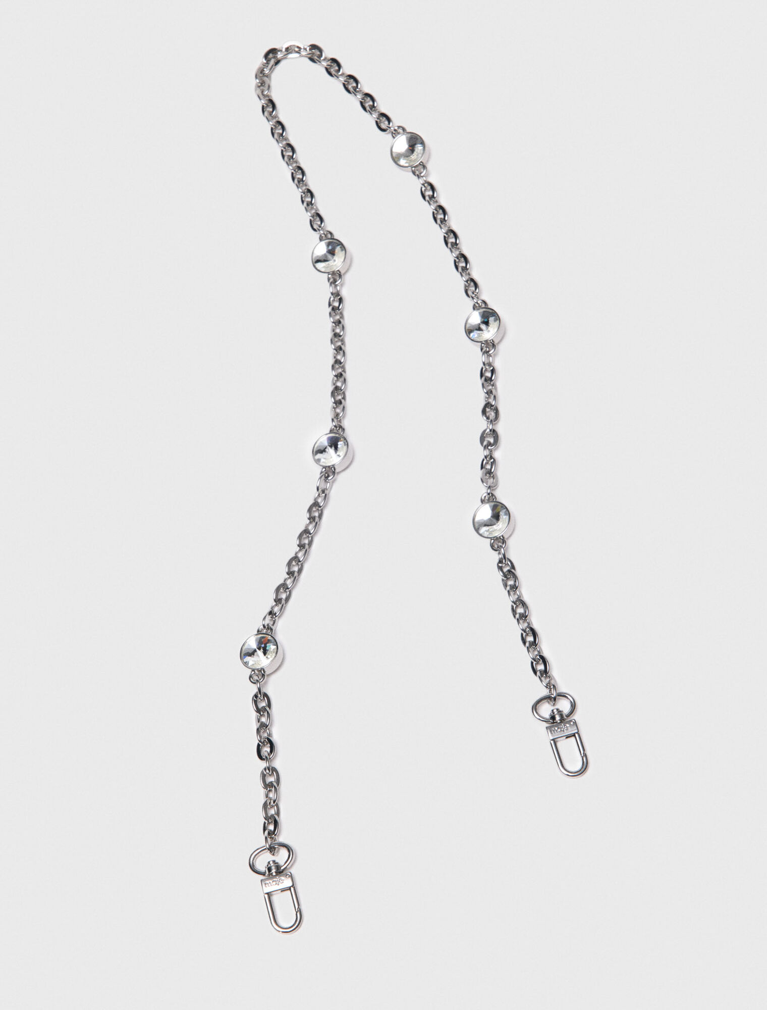 Short rhinestone chain shoulder strap