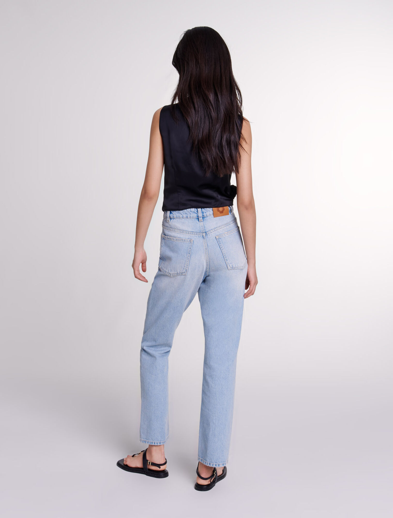 Satin-effect draped top