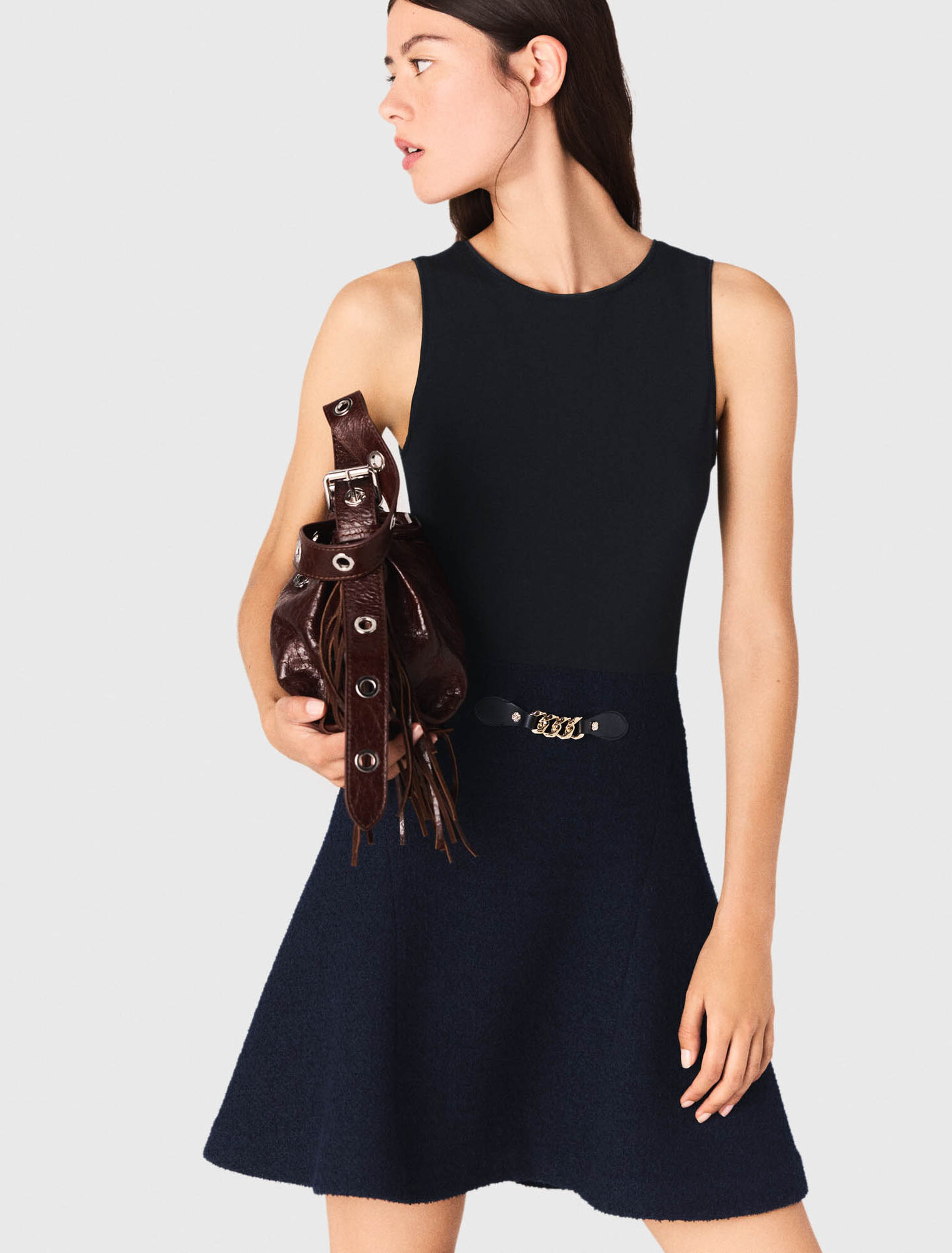 2-in-1 tweed dress