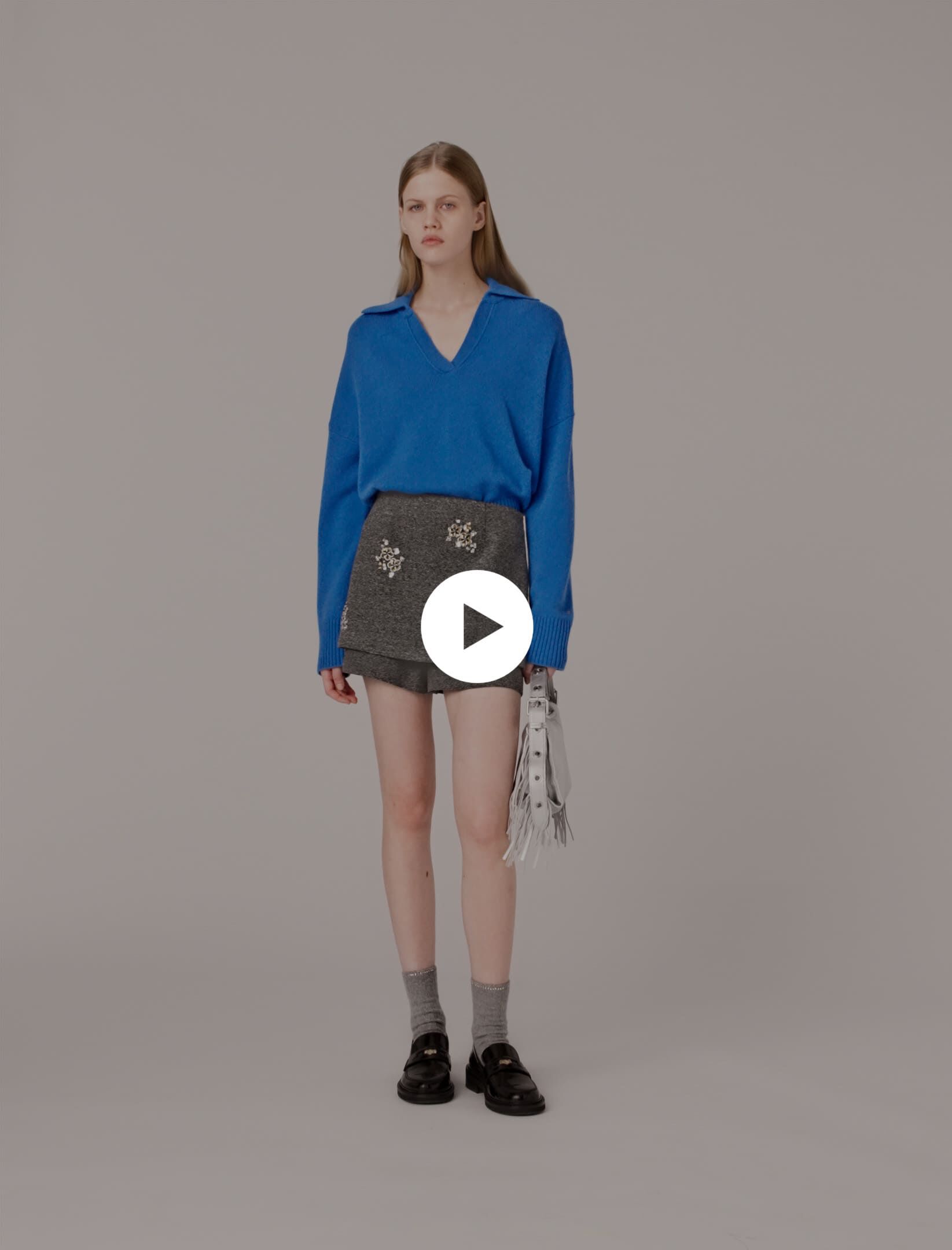 Floral embroidered shorts Black / Gray for Women | Maje