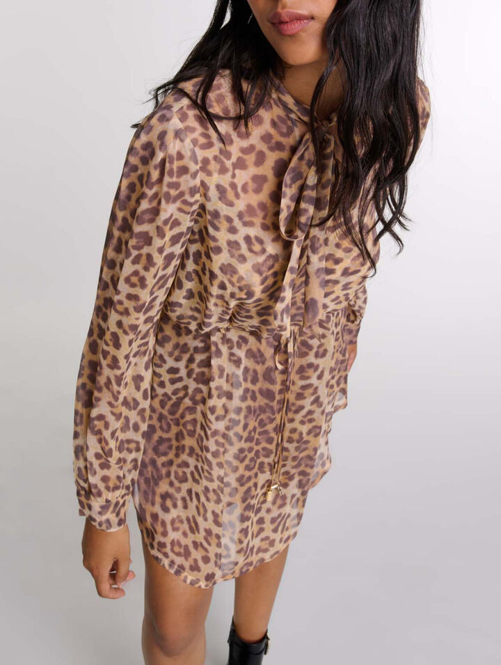 Leopard-print short dress