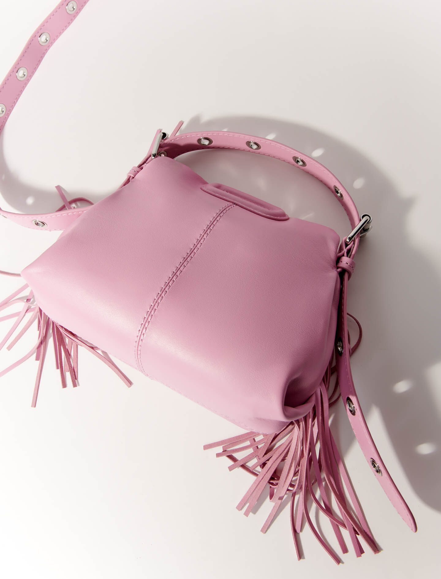 Smooth leather mini Miss M bag Pink for Women | Maje