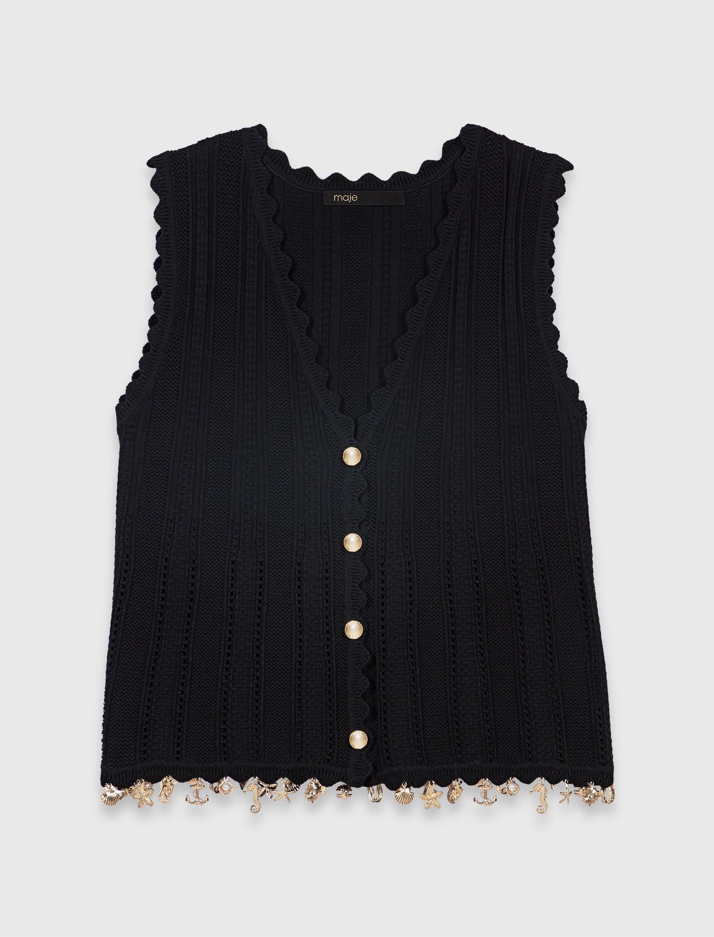 Gold-embellished knit cardigan 5