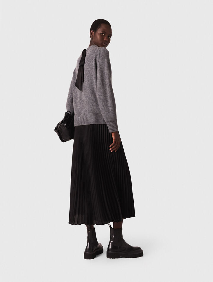 Dual-material maxi dress