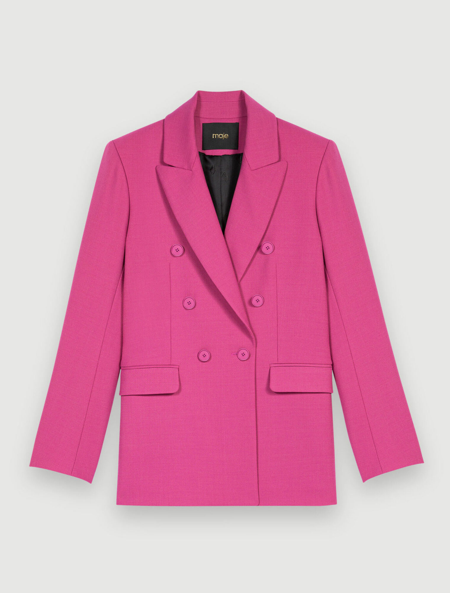 Double-breasted stretch suit jacket