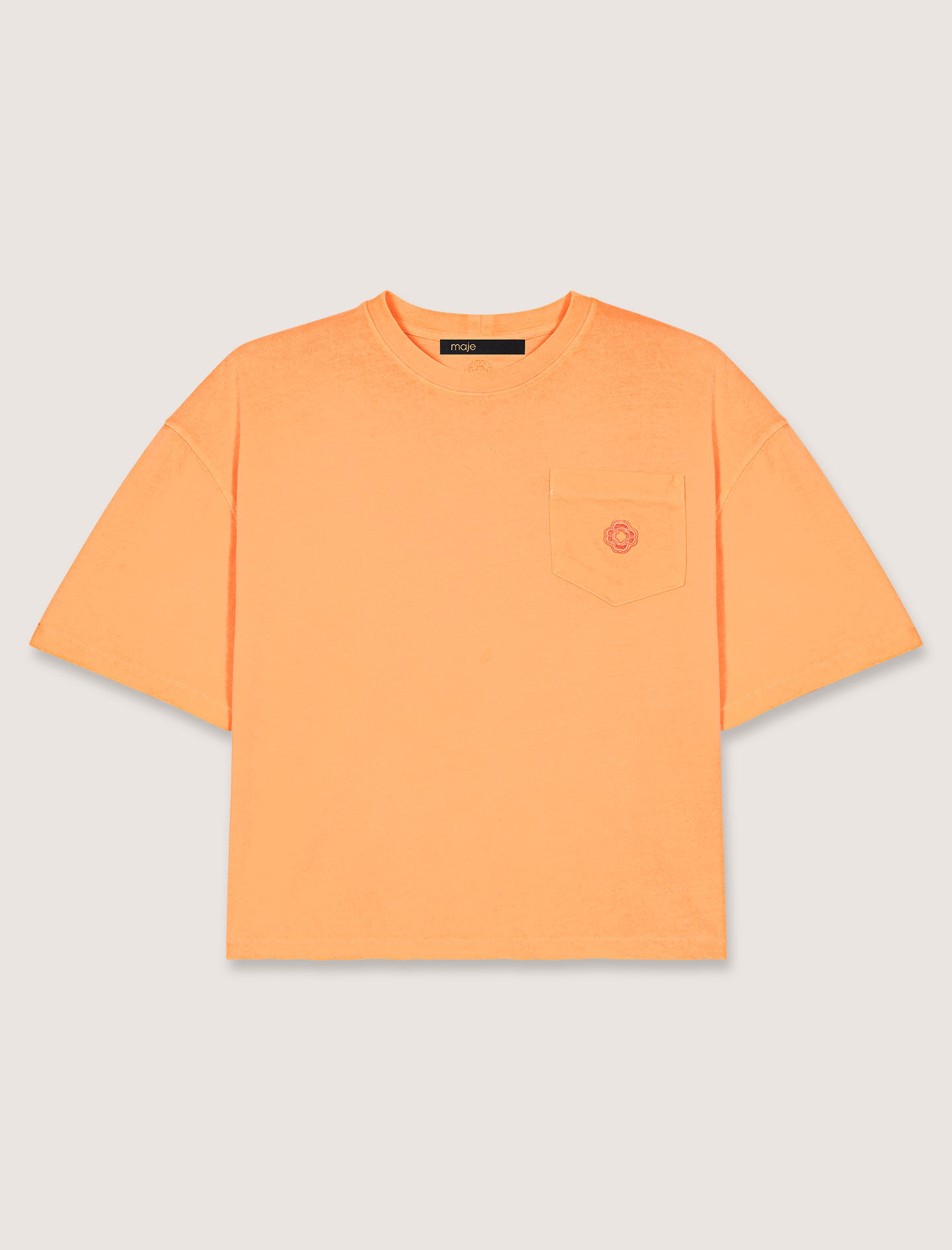 T-shirt with logo jewel detail Yellow / Orange for Women | Maje