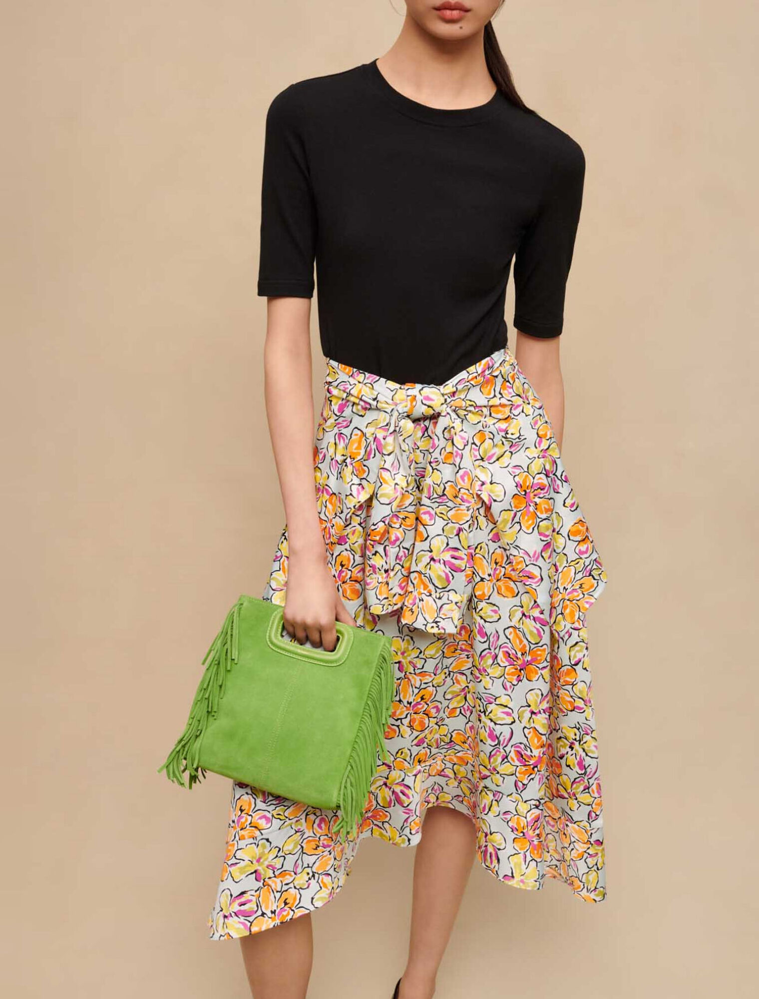 Floral print tie dress