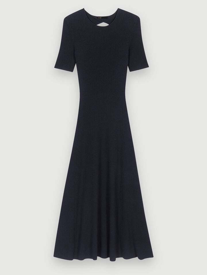 Long cut-out knit dress