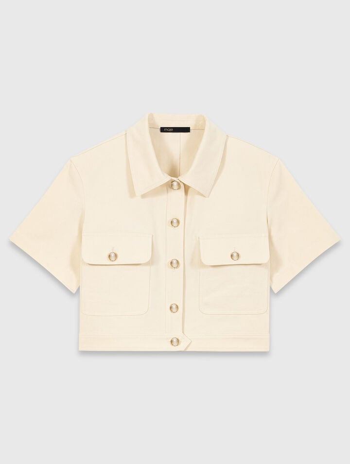 Short-sleeved cropped jacket