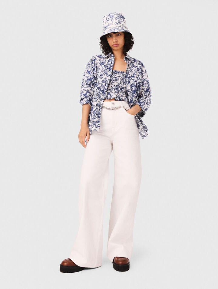 High-waisted wide-leg jeans