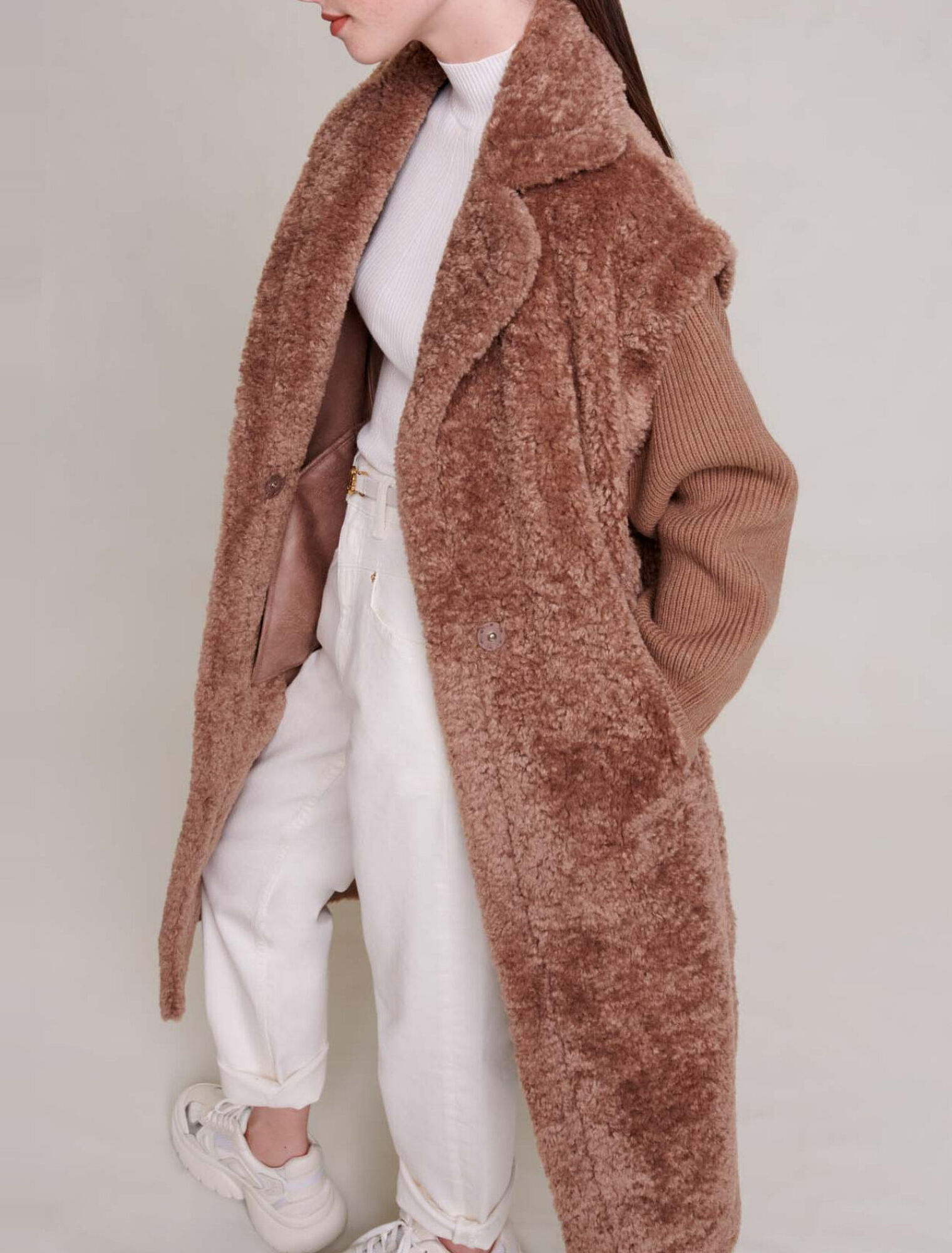 Long faux fur coat