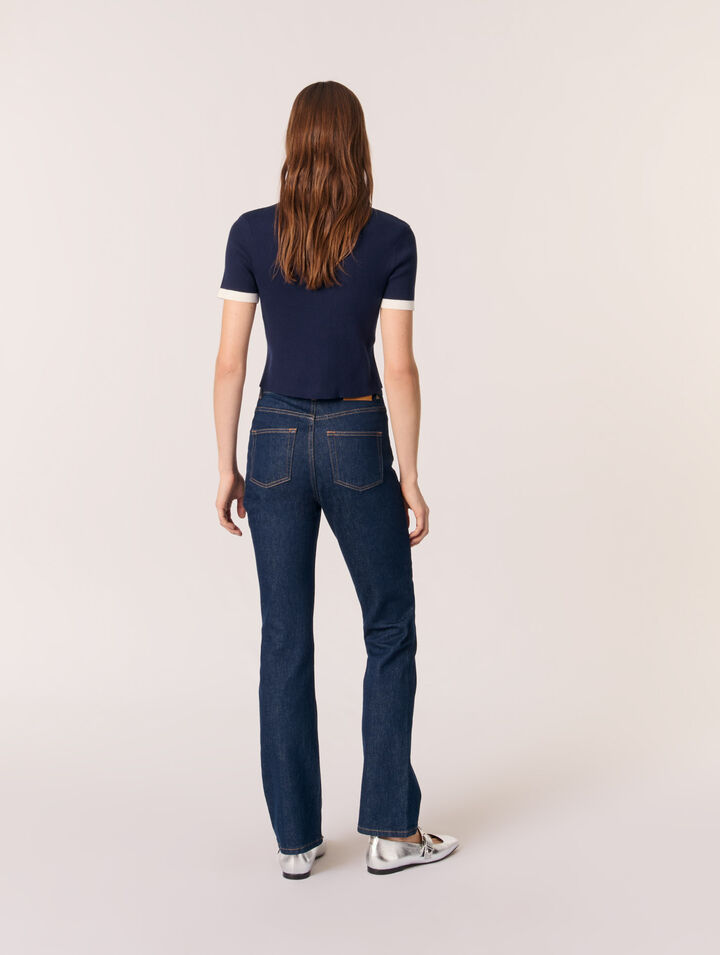 Contrasting cropped cardigan