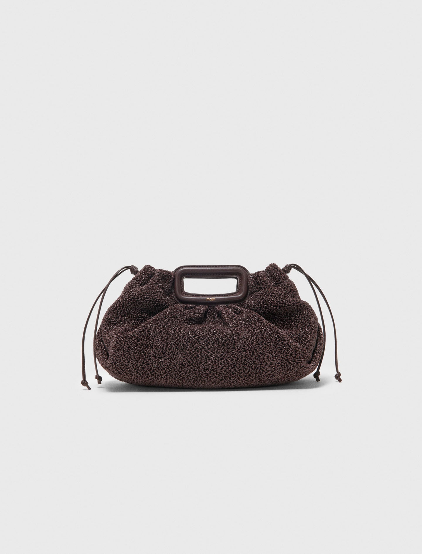 Mipli bouclé effect clutch bag 9