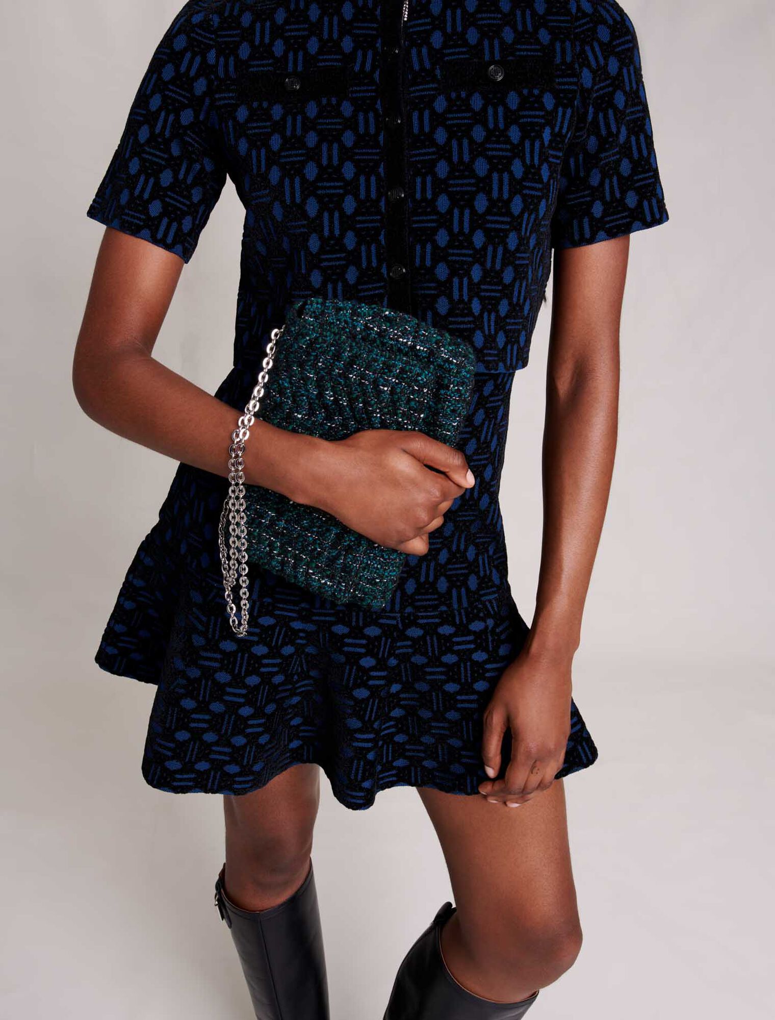 2-in-1 knit effect dress
