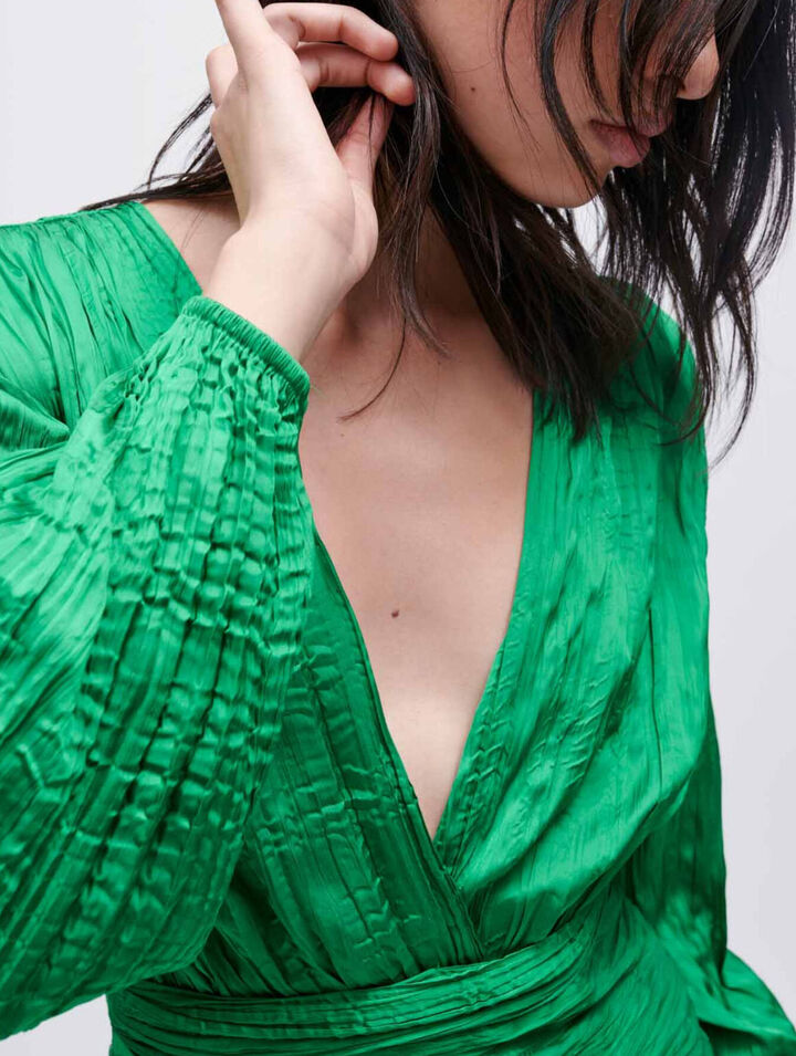 Close-fitting lam&eacute; dress