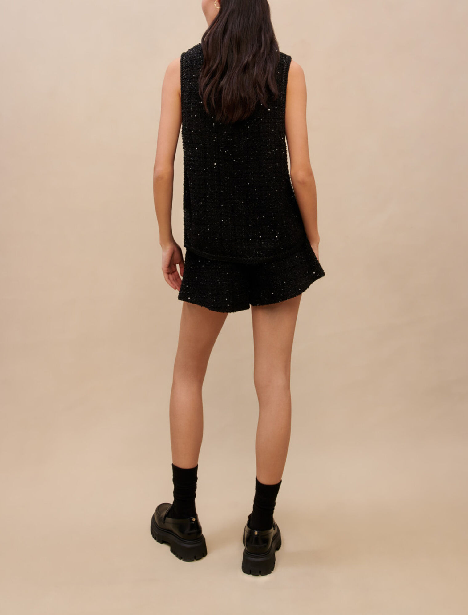 Metallic sleeveless top