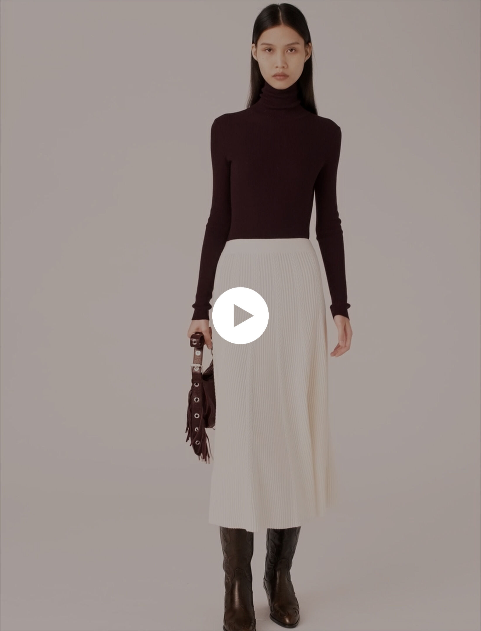Long knit skirt White for Women | Maje
