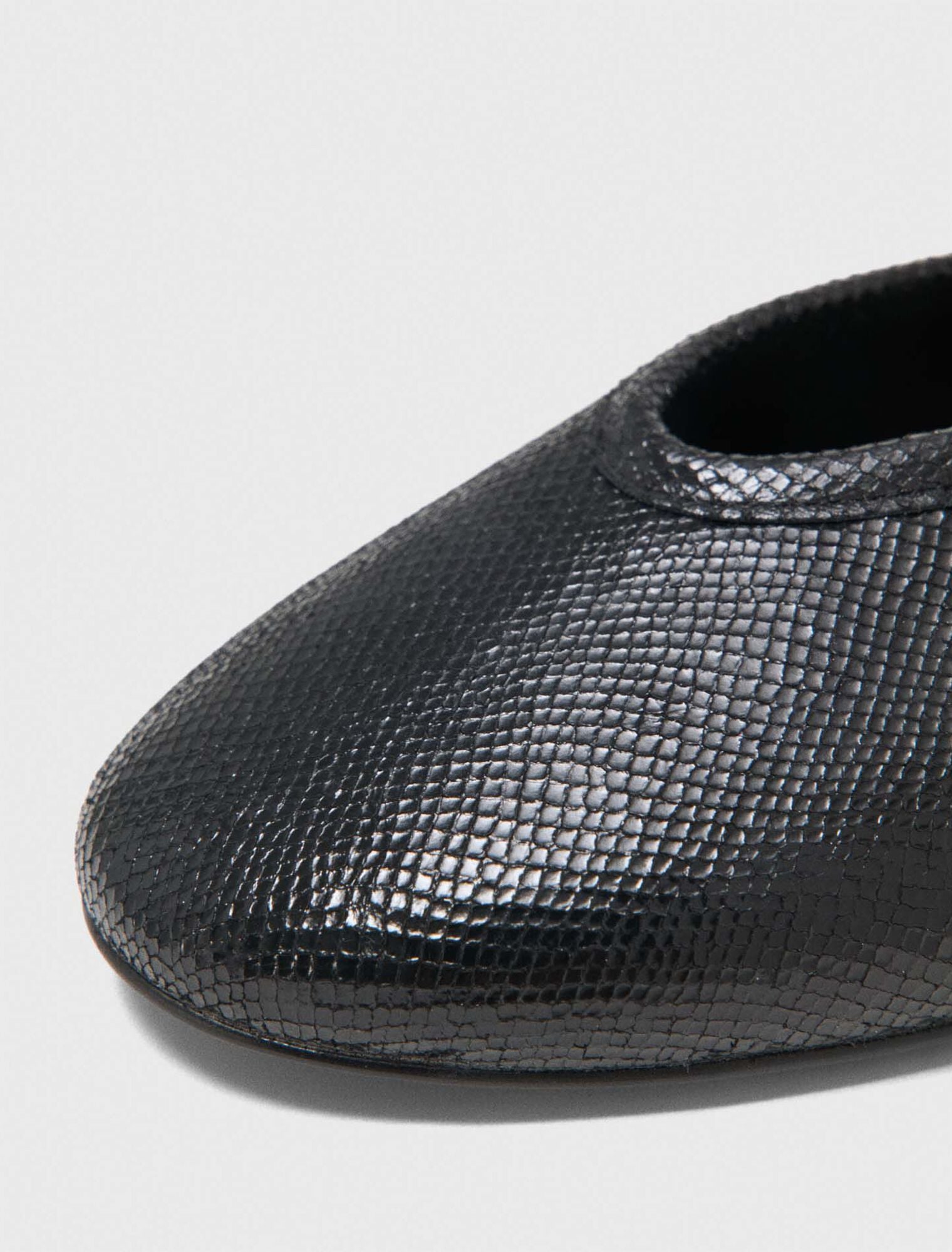 Embossed leather ballet flats