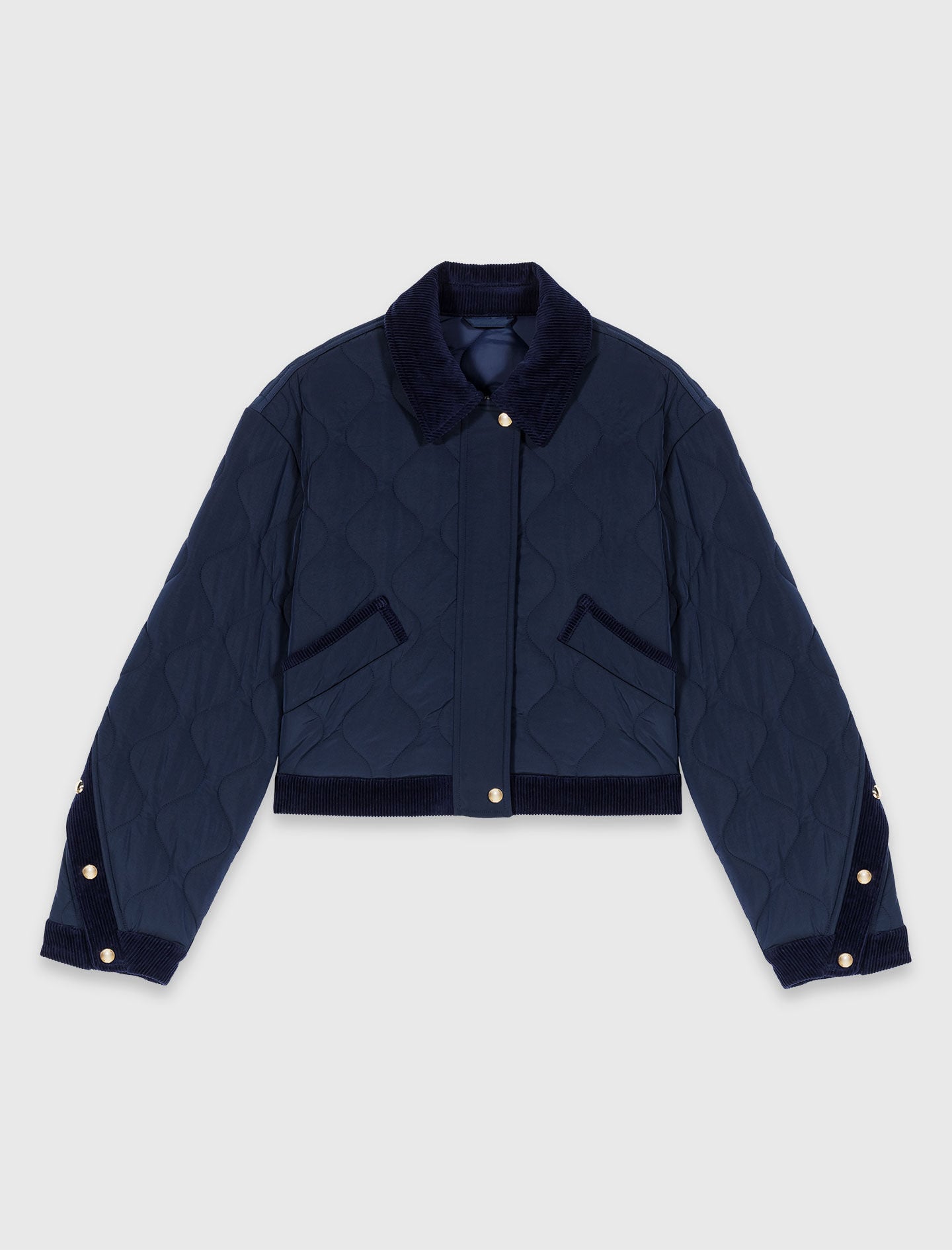 Quilted jacket with velvet details 6