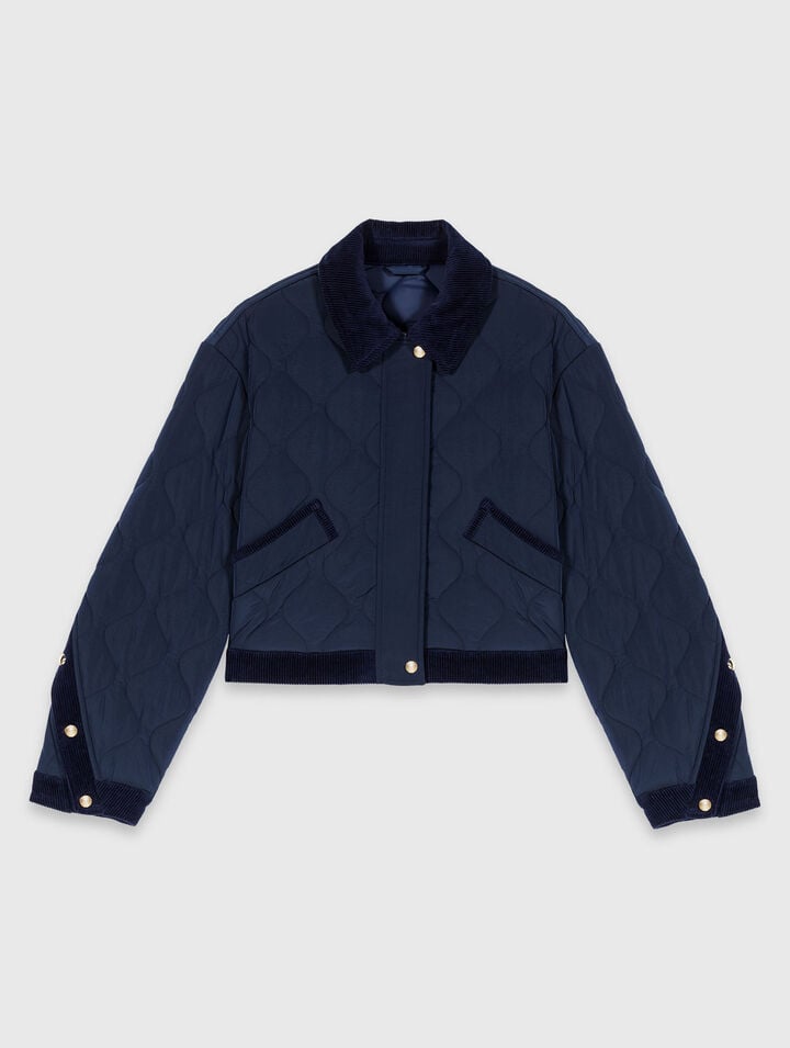 Quilted jacket with velvet details