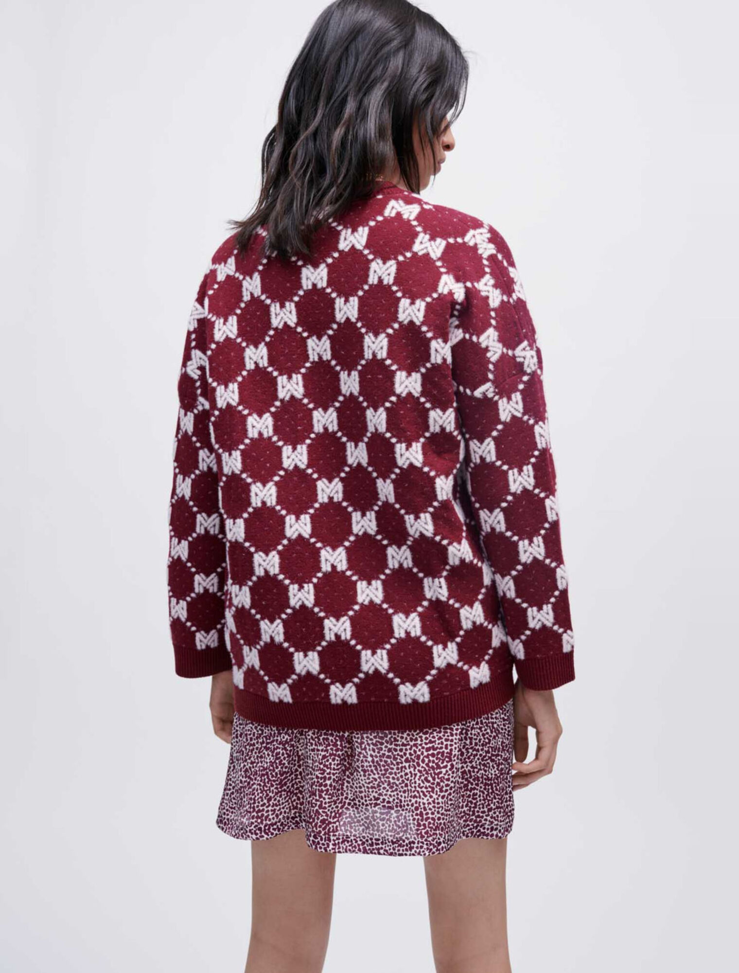 Maje Jacquard knit cardigan