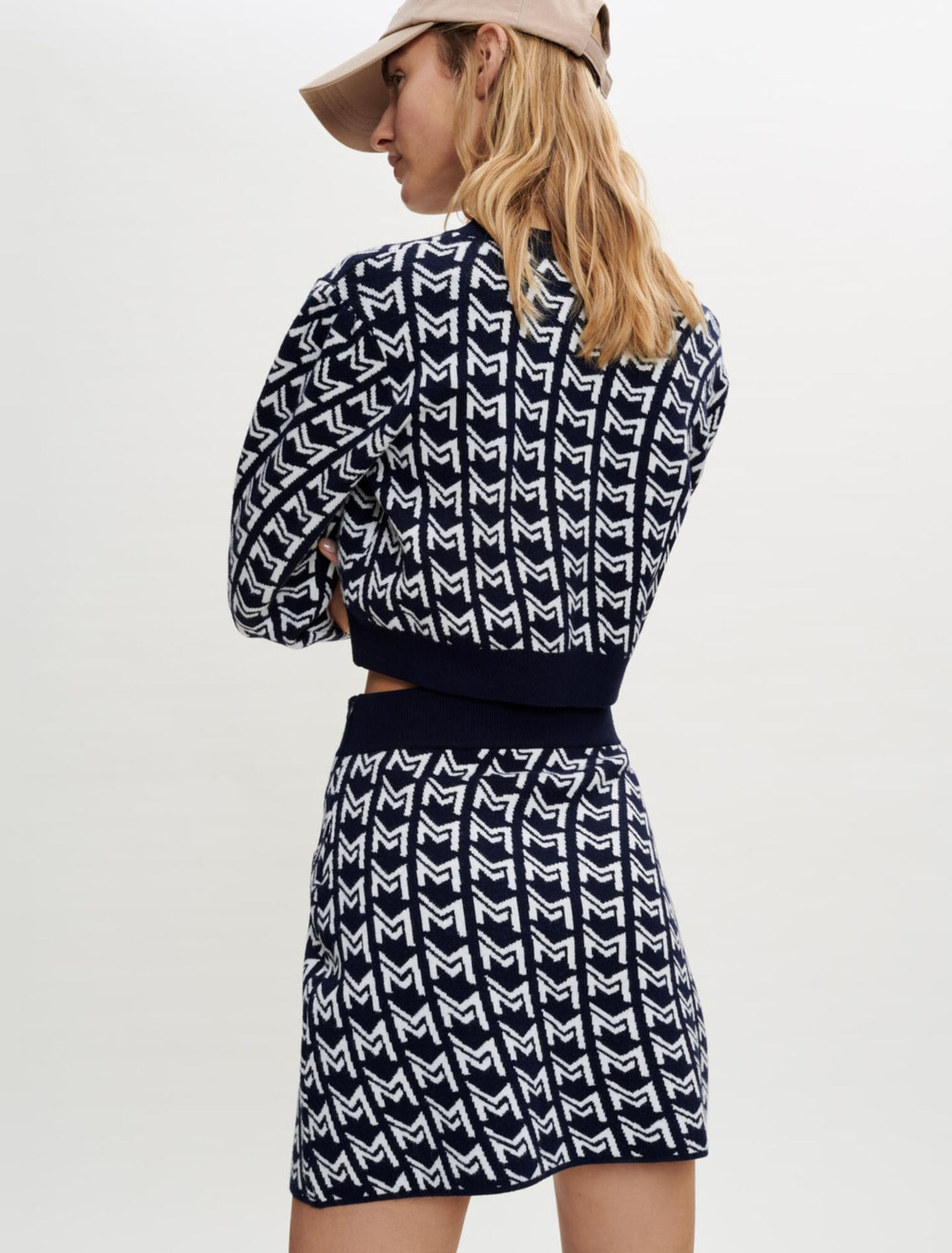 Monogrammed jacquard skirt 