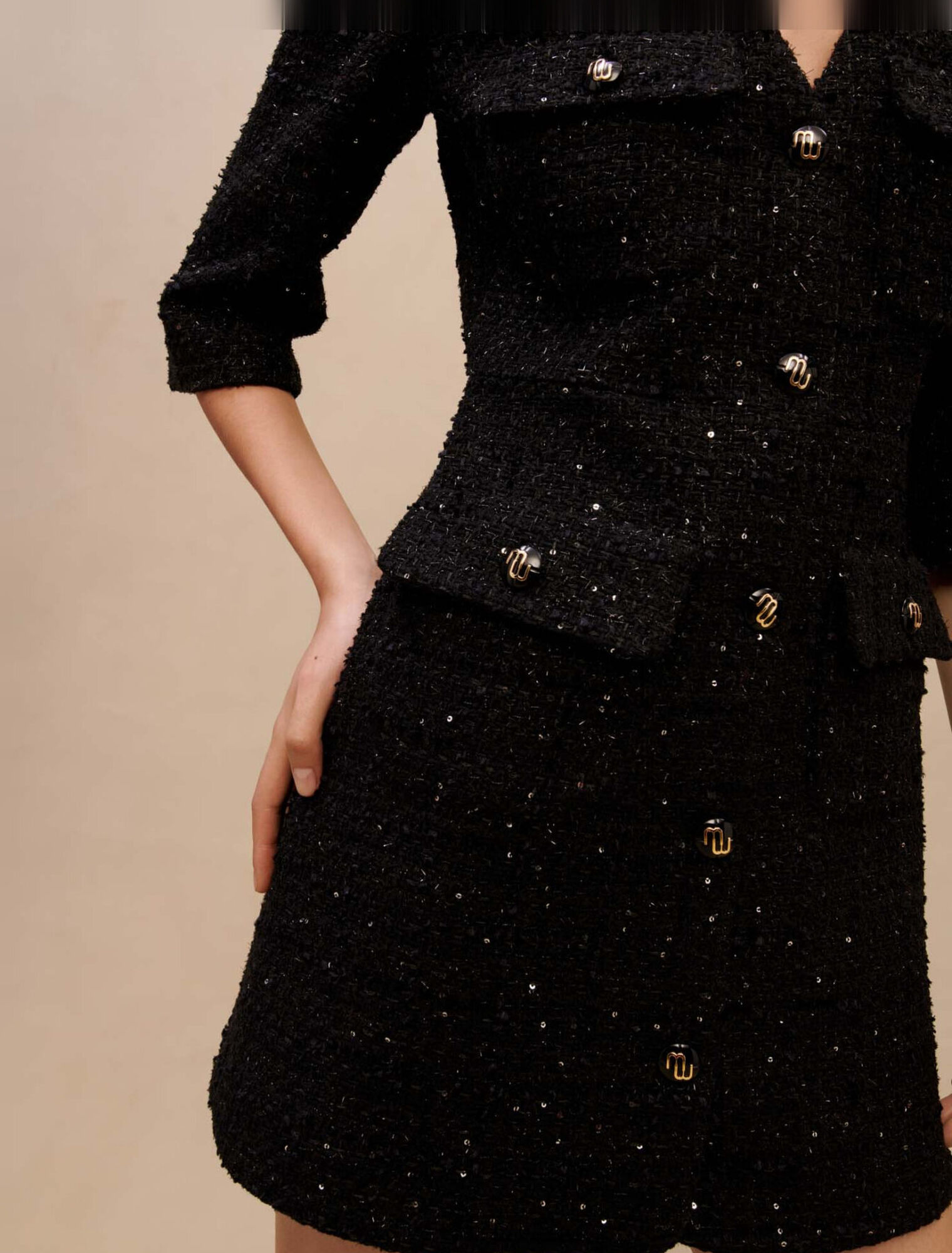 Metallic structured mini dress