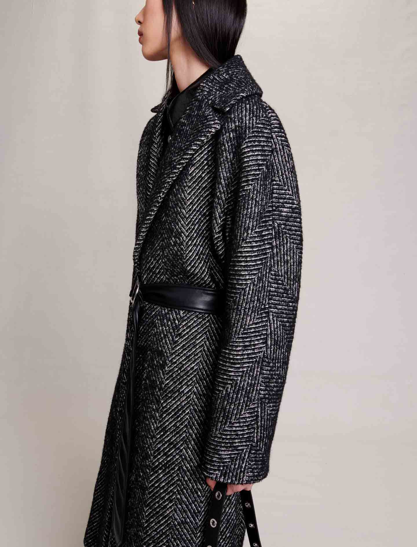 Maje houndstooth coat on sale