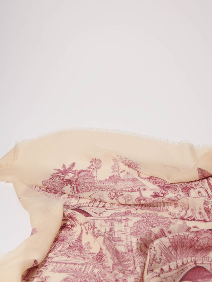 Patterned cashmere blend scarf