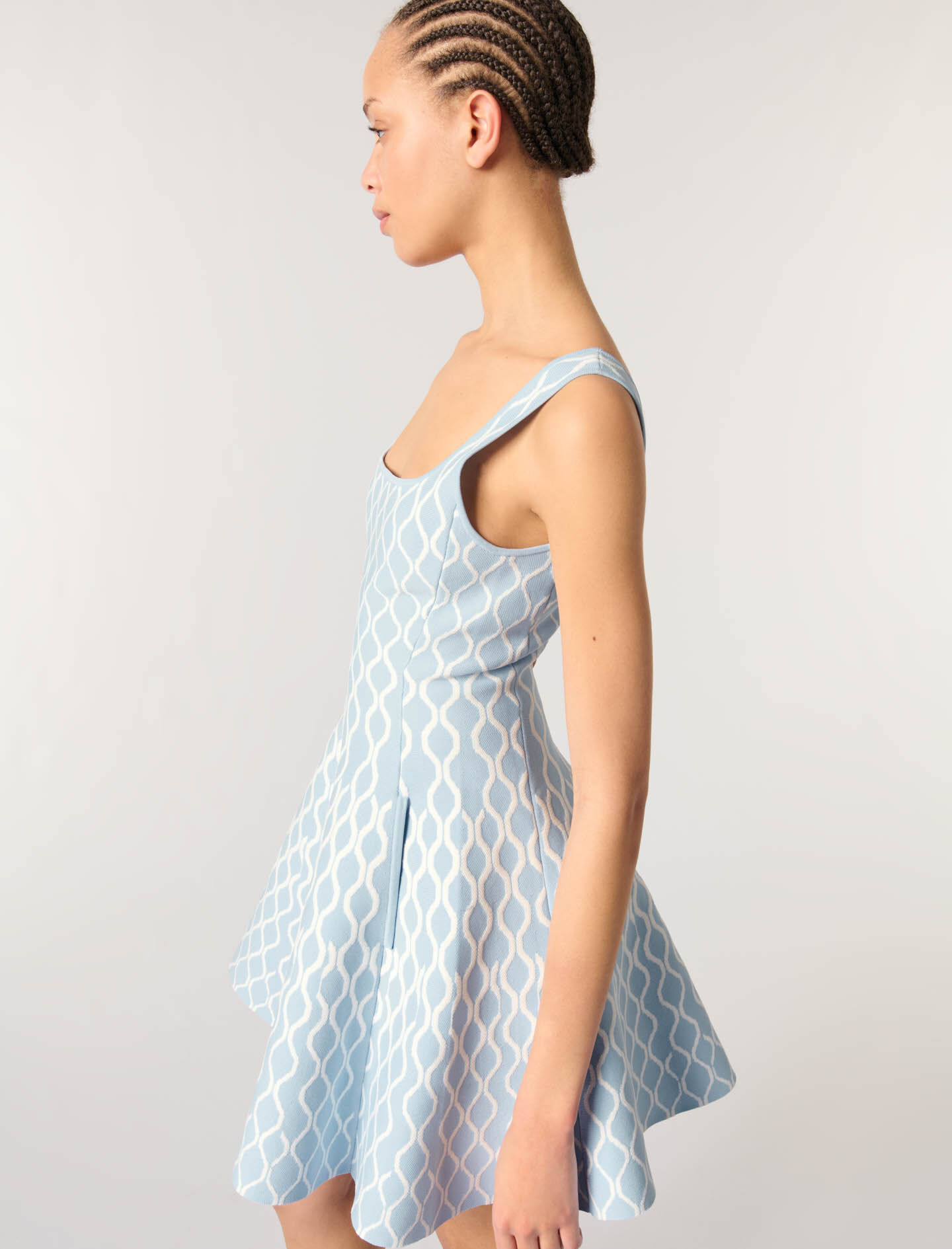 Jacquard knit short dress - Short dresses | Maje