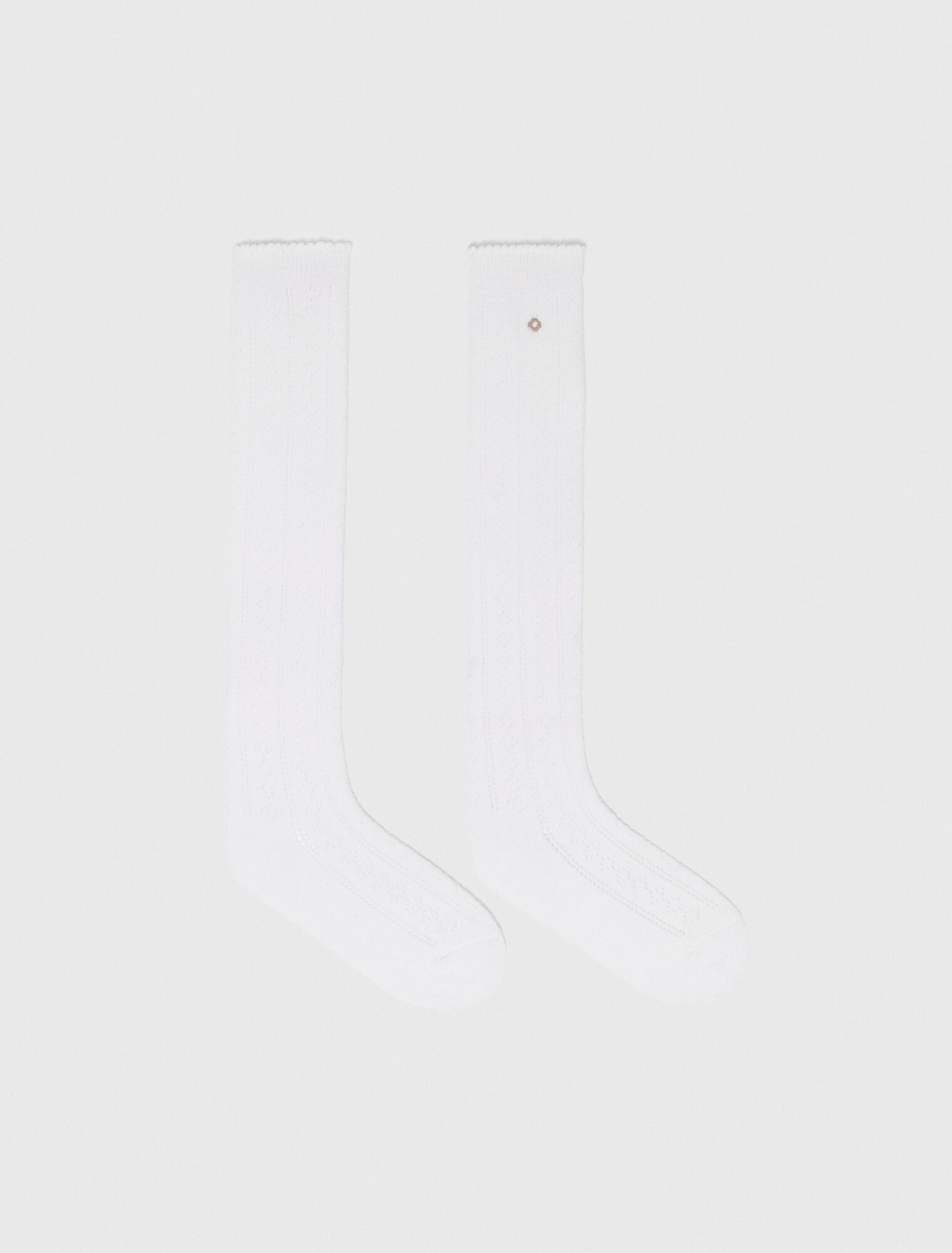 Knee-high pointelle socks