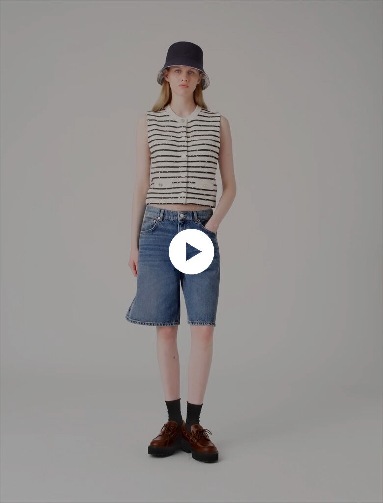 Striped wool blend top Bicolor for Women | Maje