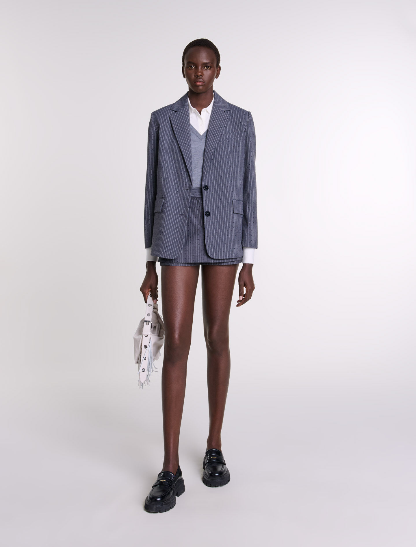 Rhinestone suit jacket Suit jackets Maje