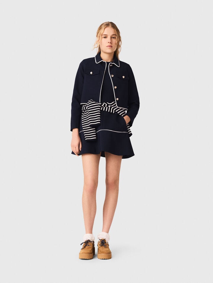 Short jacket with contrast trim