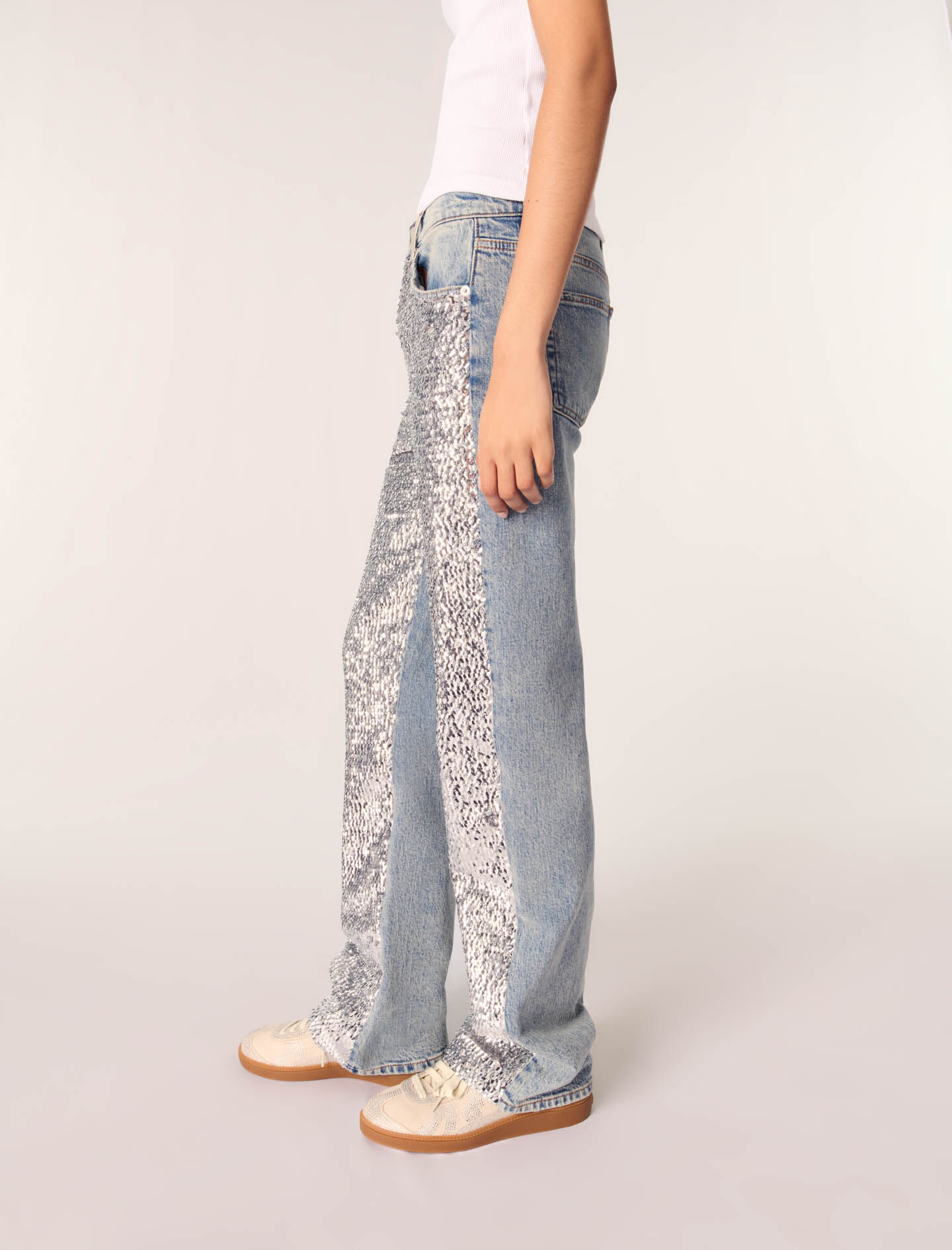 majeページ Sequinned jeans Blue for Women | Maje