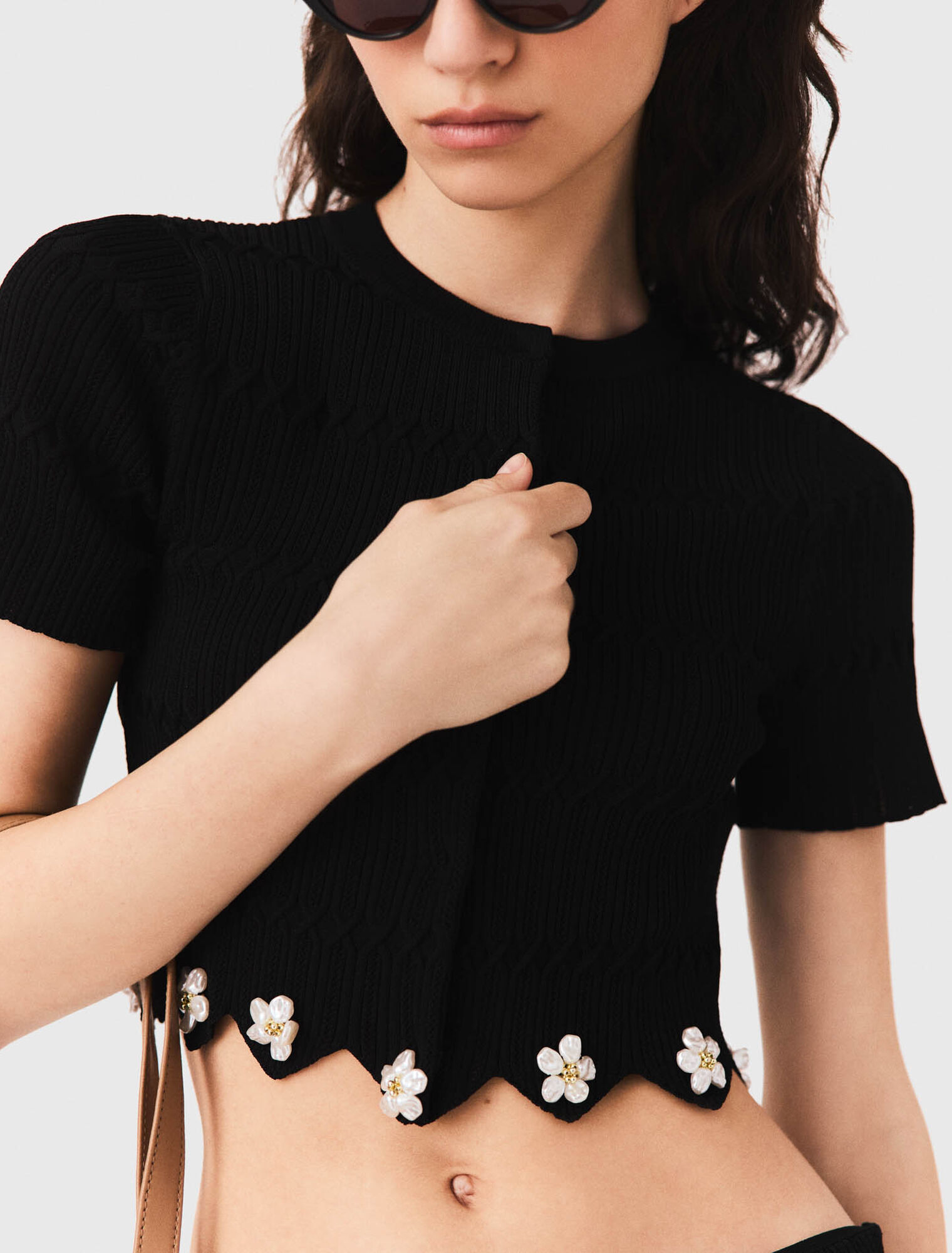 Cardigan with floral jewel details