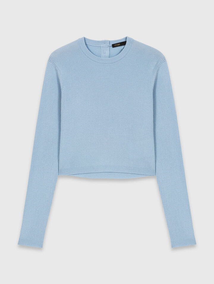 Jewel-button back jumper